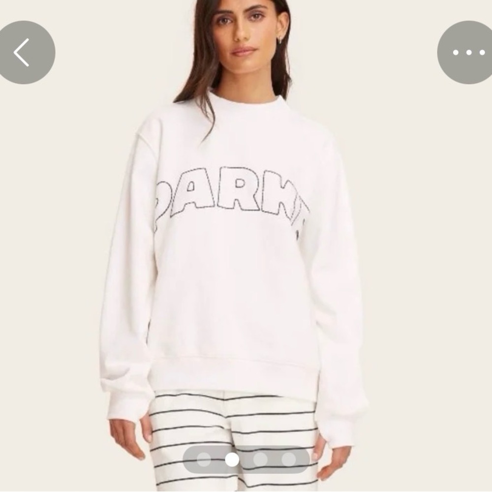 Parke x Target collab cream with navy stitch sweater size adult S/M NWT